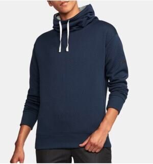 UNDER ARMOUR Unstoppable Textured Quilted Cowl Neck Blue Sweatshirt Womens Large